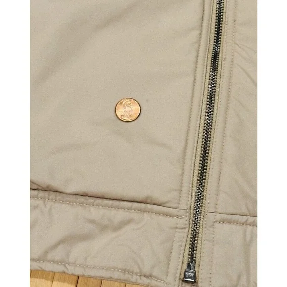 Polo Ralph Lauren Jacket Coat Men’s Size XL XLarge Beige Hidden Hood Zip Pockets